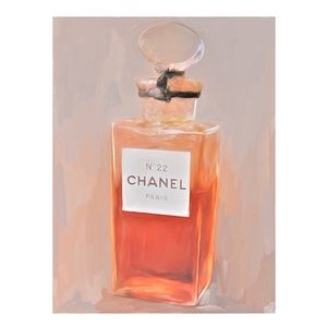 FRAMED CHANEL BOTTLE PAINTING